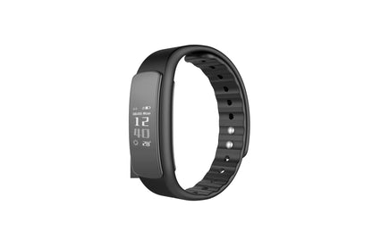 i6 smart sports bracelet with black TPU wristband and 0.96-inch touchscreen display.