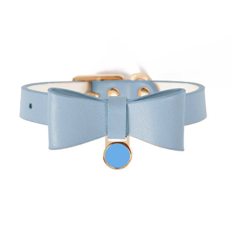 Brown leather cat collar shown on a white background.