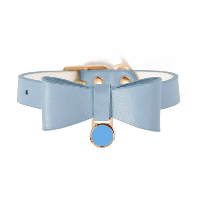 Brown leather cat collar shown on a white background.