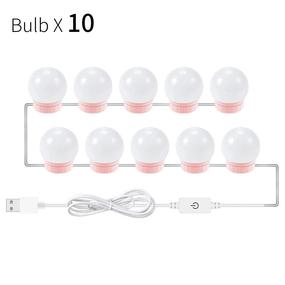 Adjustable Dimmable LED Mirror Light Bulb with Touch Control, Rotating Line, and Customisable Positioning