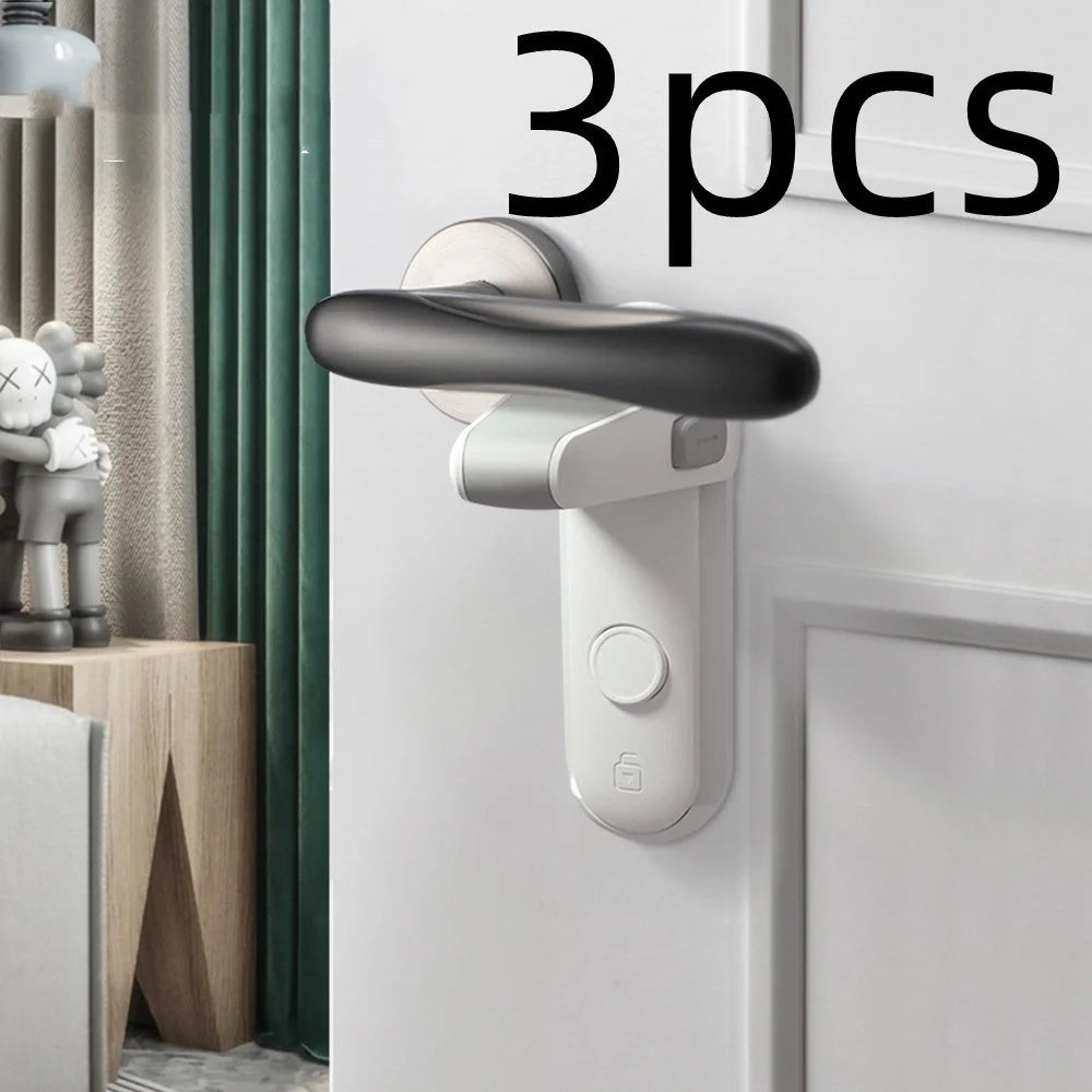 Children's safety door lever lock with 3M tape for easy installation