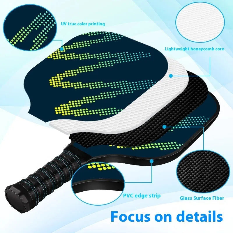 High-density fibreglass table tennis racket for outdoor sports use.