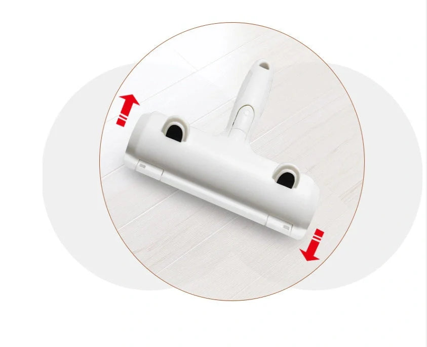 Efficient pet hair remover tool in red and blue for furniture and carpets