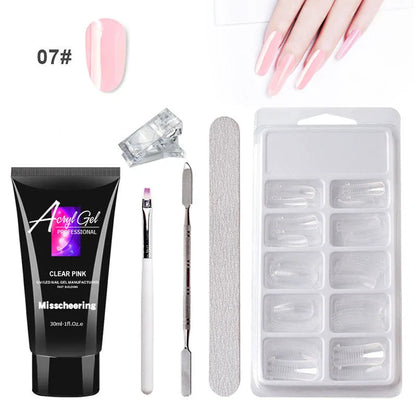 Salon-quality gel nail art kit with dual-light nail lamp, 18-piece tool set, and eco-friendly, non-toxic formula