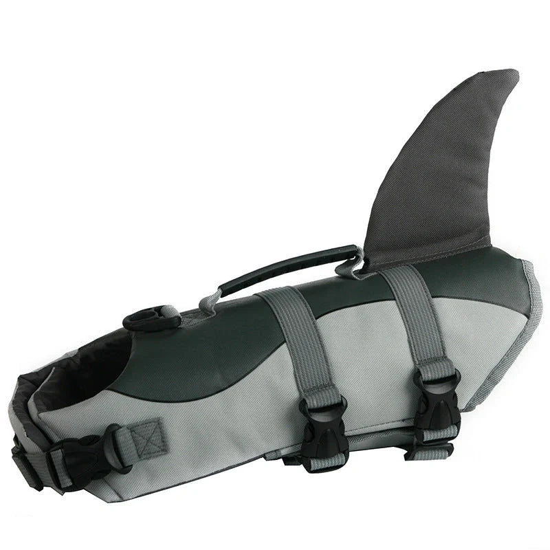 Adjustable mermaid shark design dog life vest for swimming safety