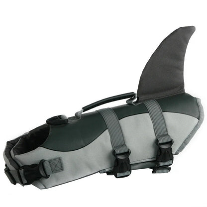 Adjustable mermaid shark design dog life vest for swimming safety