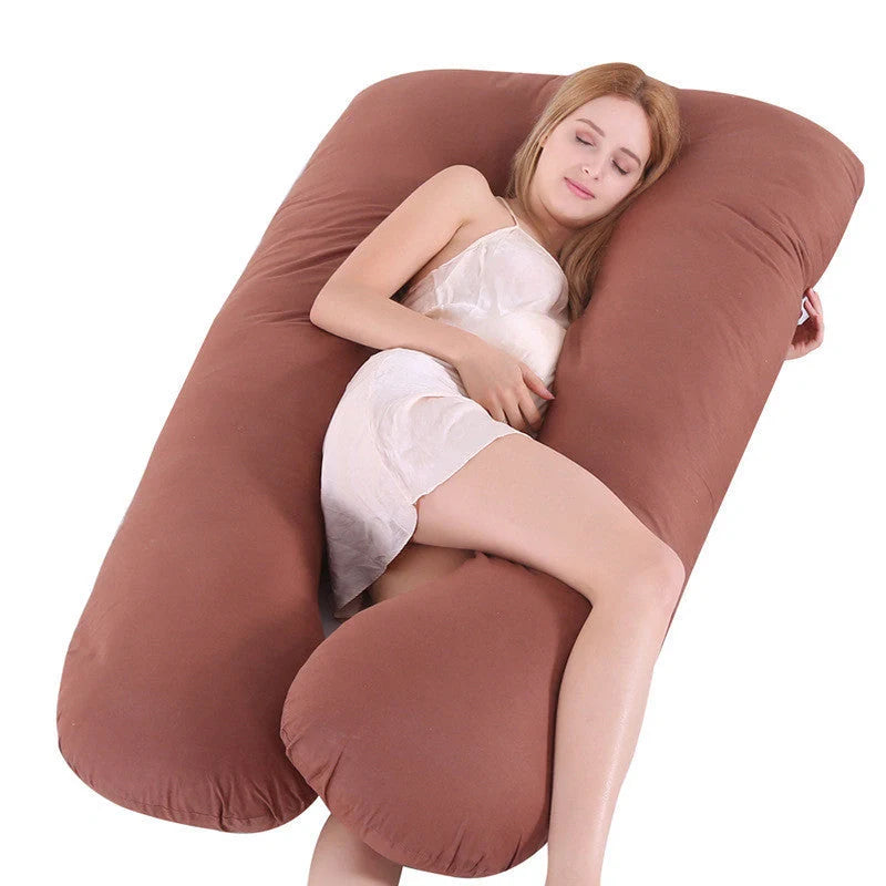 Comfort U-Shape Pregnancy Pillow with removable pure cotton cover for expectant mothers