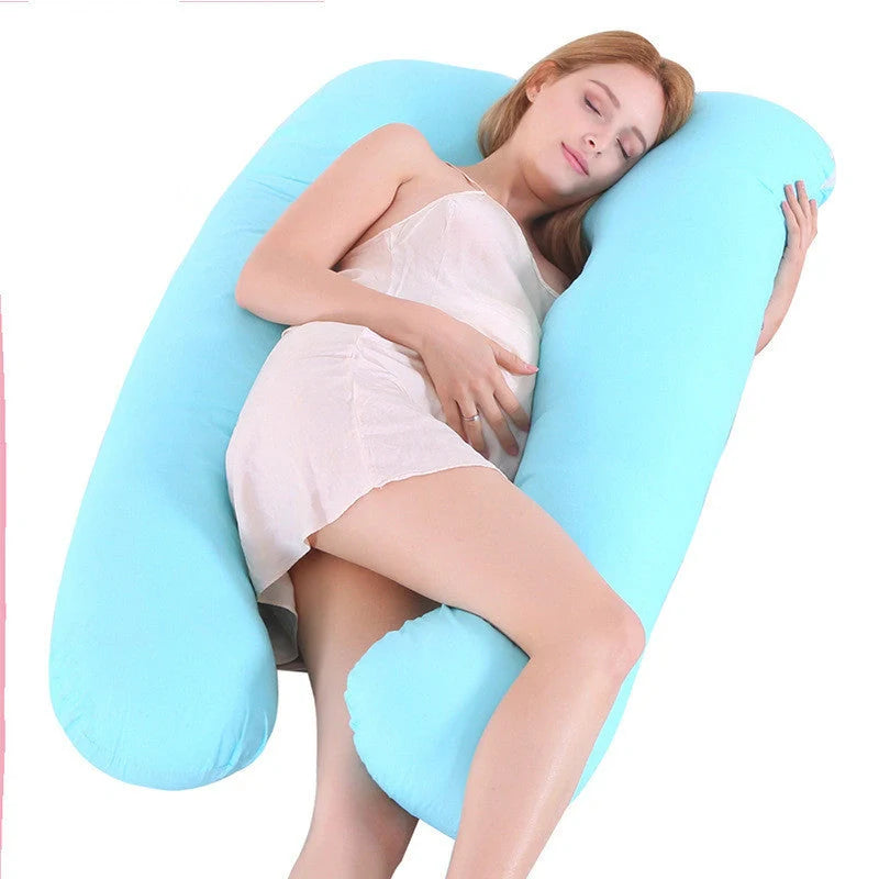 Comfort U-Shape Pregnancy Pillow with removable pure cotton cover for expectant mothers