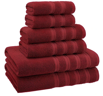 Three-piece long staple cotton towel set in blue: 33x33cm face cloth, 70x33cm hand towel, 70x137cm bath towel