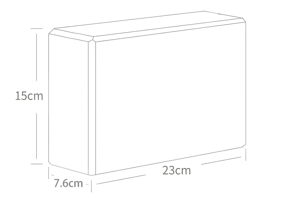 Black yoga brick with mandala pattern, 23cm long with textured surface for secure grip during yoga practice