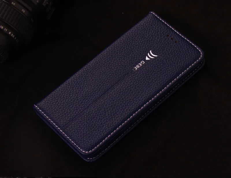 Business wallet phone case for iPhone with card slots in imported PU leather