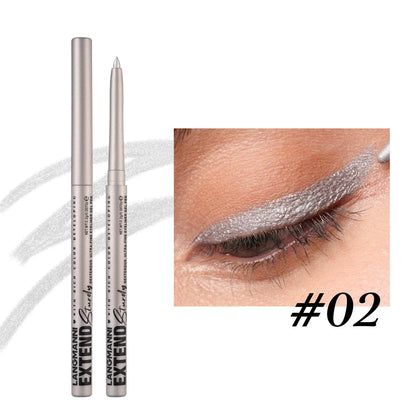 Set of 12 colourful gel glitter eyeliner pencils with matte metallic pearl finishes in waterproof smudgeproof formula