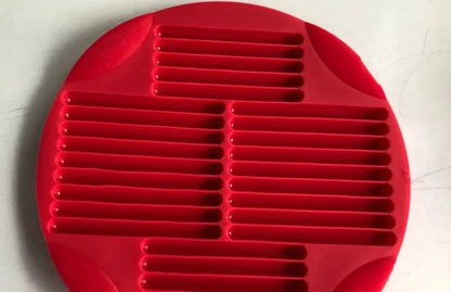 Red silicone pancake ring egg omelette maker with seven-hole non-stick cooking mould