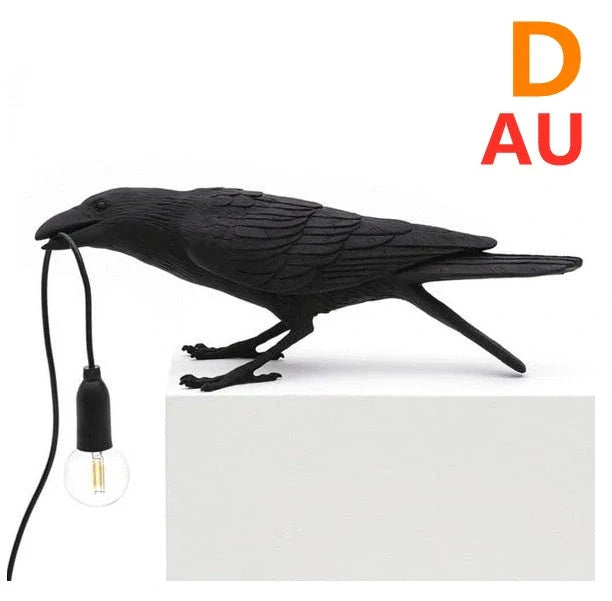 Creative Auspicious Bird Resin Wall Lamp Decoration in white or black