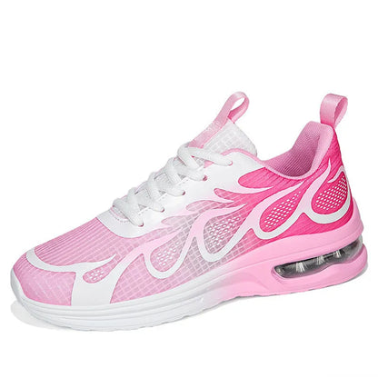 Women's mesh casual sneakers with PU sole in pink, plum red, and moonlight colour options