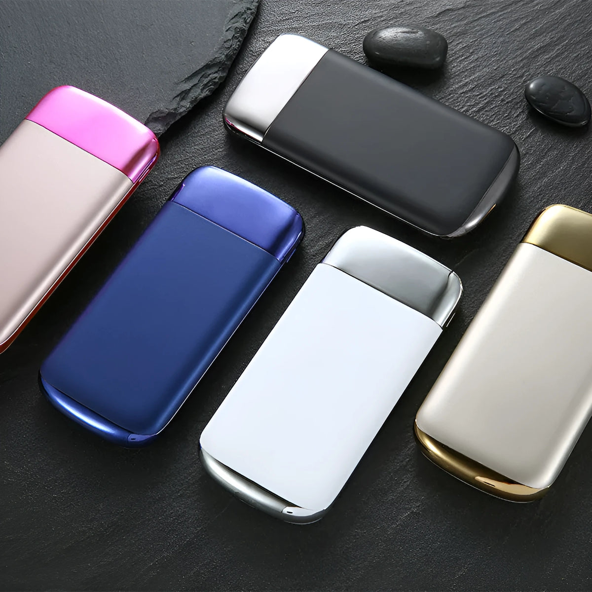 Y10 portable power bank with LCD display showing battery percentage, dual USB ports, and LED light