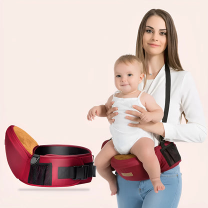 Multifunctional baby lumbar stool carrier with shoulder straps, 20kg load, one size, shown in Lake Blue.