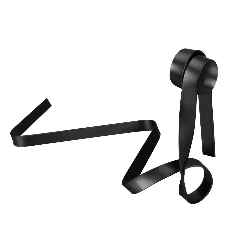 36cm black ribbon wine bottle holder rack creating floating illusion on wall