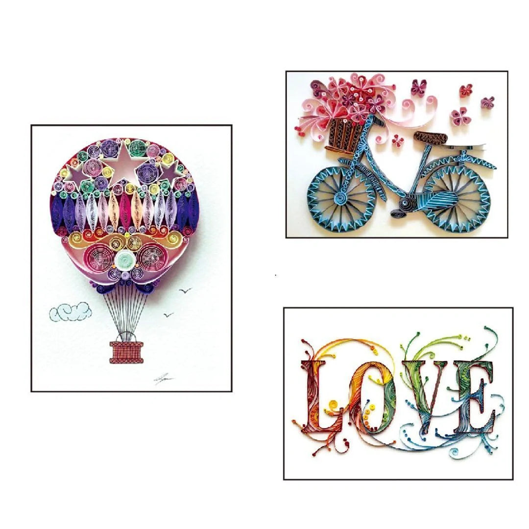 DIY Paper Craft Quill Art Kit with assorted colour paper strips and crafting tools