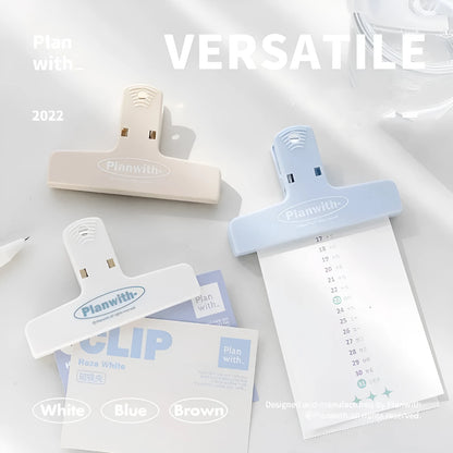 RosyPosy Japanese Wind Cream File magnetic bill clip in Haze Series with plastic magnet alloy construction