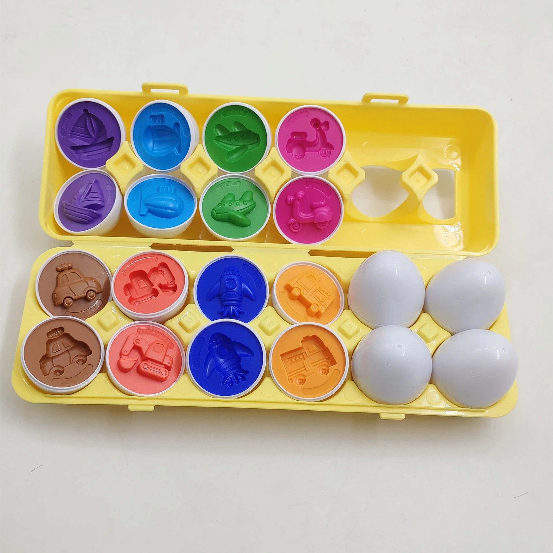 Educational smart egg toy for children with 12 shapes for sorting and matching