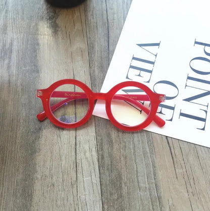 Retro round frame glasses in six colours with UV400 and anti-blue light protection