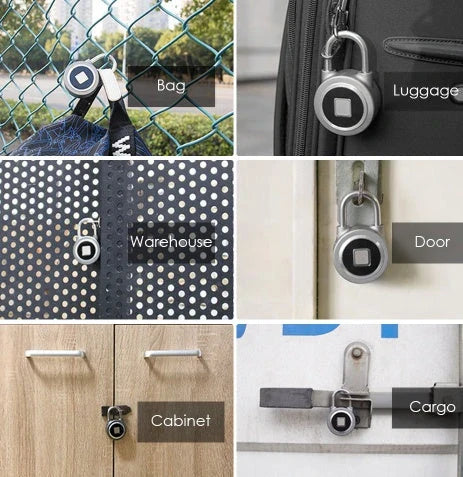 Secure Smart Fingerprint Padlock with durable aluminum alloy and stainless steel construction, Bluetooth app control, and IP65 weatherproof rating