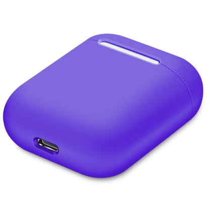 Soft silicone protective case for Apple AirPods charging box in various solid colours.