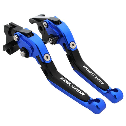 CNC foldable telescopic brake clutch horn levers for Honda CBR500R 2013 onwards, T6061 alloy, anodised, pair