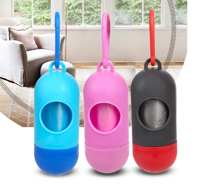 Coloured dog waste bags for pet cleanup measuring 22.5 by 30 centimetres