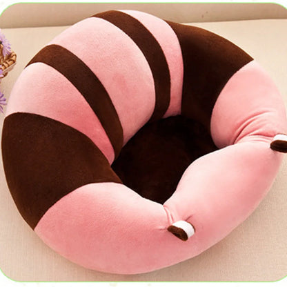 Baby Learning Seat Plush Toy Safety Dining Chair in various colors with cute animal design