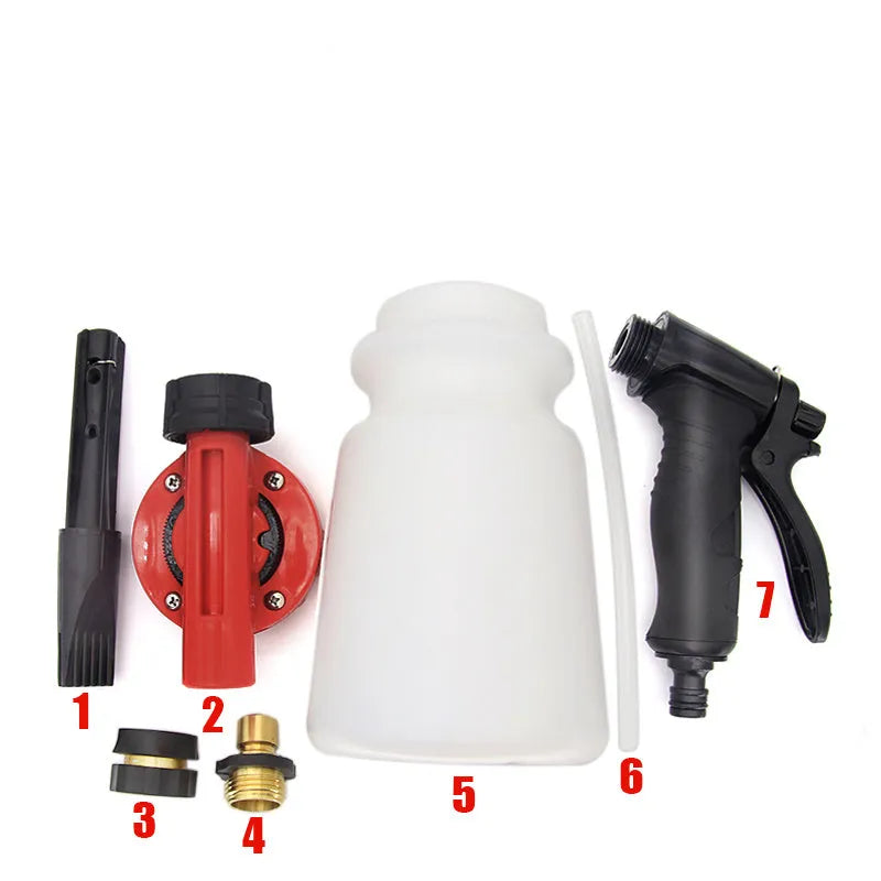 Foam pot high pressure water gun with ABS plastic body and TPR handle for garden spraying tasks
