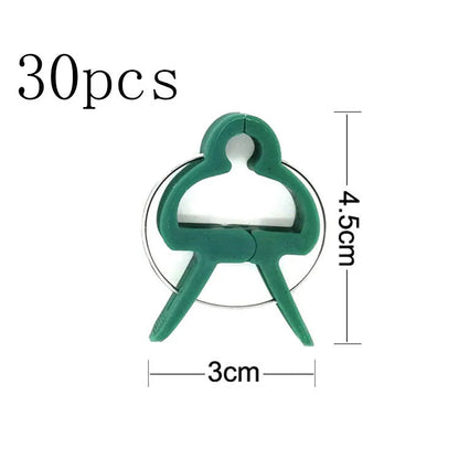 20 pack mixed size green eco plastic plant fixing clips for garden climbing plants