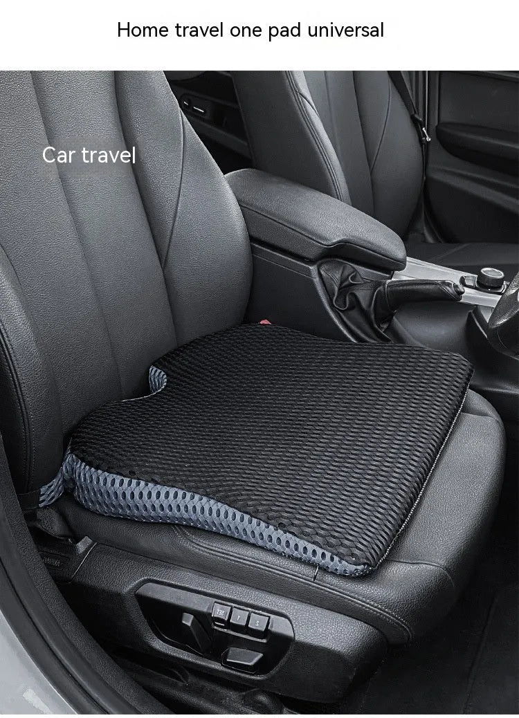 Memory foam car and office chair cushion with fixed strap in solid colour options