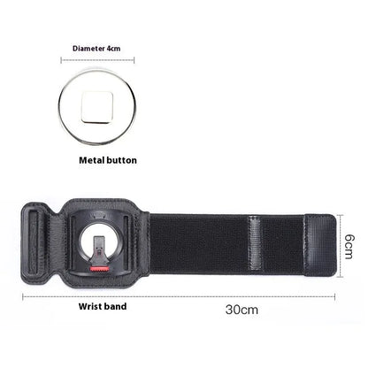 Black mobile phone arm bag for takeaway driving and running with wrist strap