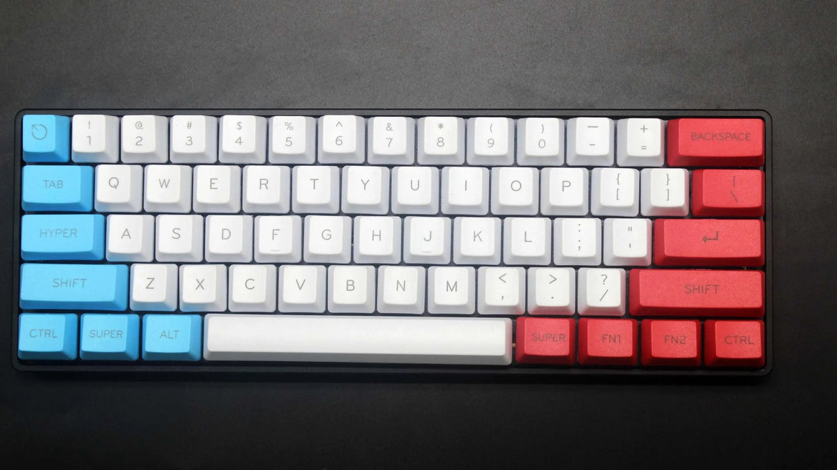 Poker keycap set for 60% mechanical keyboard with wired PS/2 black interface and five colour options