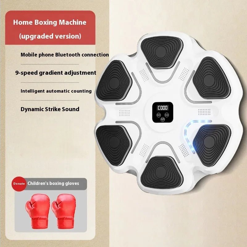 Smart music boxing machine wall target with 6-digit electronic display and hanging design for household training