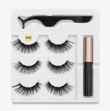 Magnetic false eyelashes set for easy, glue-free application and a stunning look.