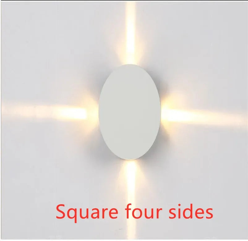 Modern square and round LED aluminium wall light with contemporary Chinese style design