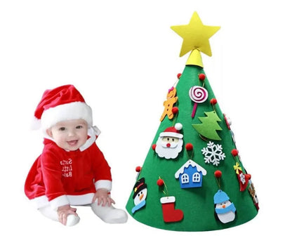 Felt Christmas tree DIY craft ornament measuring 50x60cm with three-dimensional cone design for child assembly