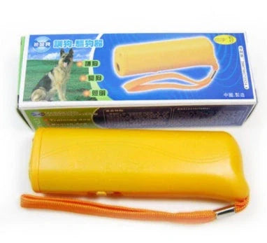 3-in-1 Anti Barking Dog Training Device with ultrasonic repeller and LED flashlight features