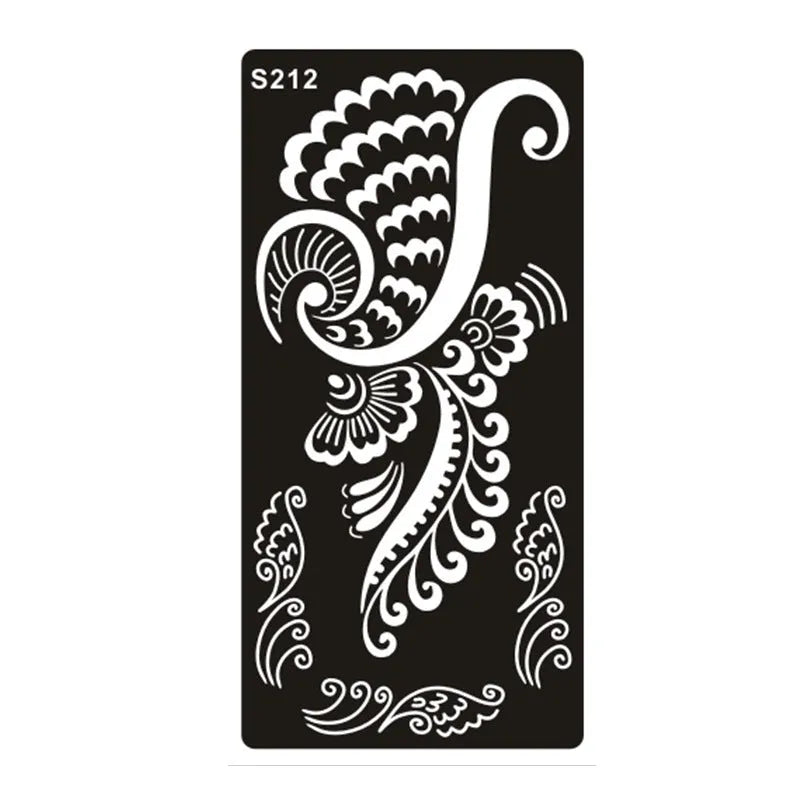 Hollow geometric tattoo template sticker on water transfer paper, Southeast Asian style design.