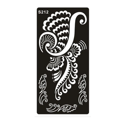 Hollow geometric tattoo template sticker on water transfer paper, Southeast Asian style design.