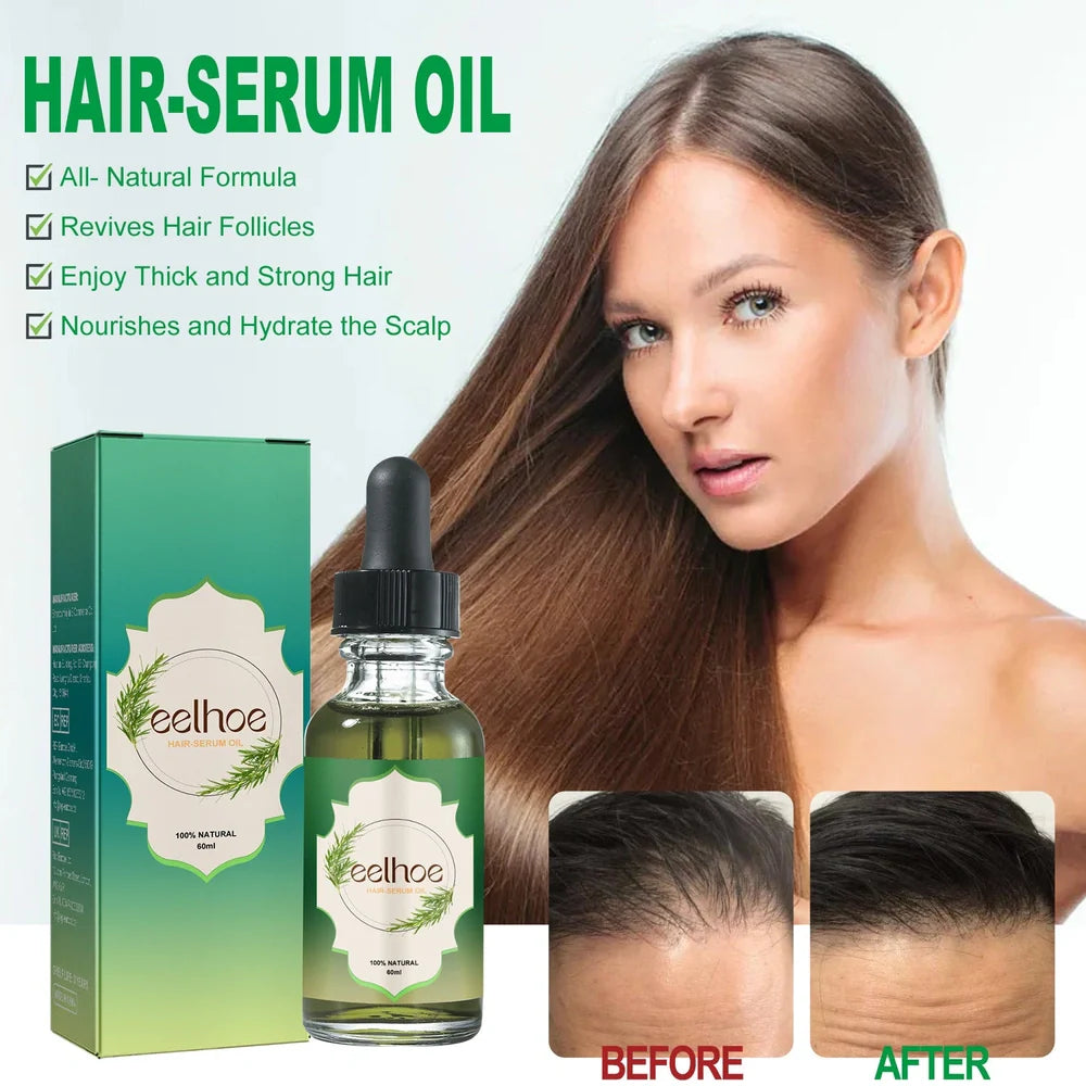 60ml rosemary hair essential oil bottle with dropper containing six natural oils