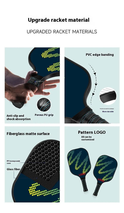 High-density fibreglass table tennis racket for outdoor sports use.