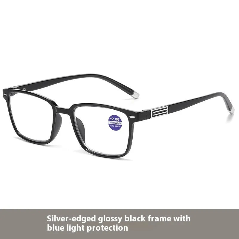 Multifocal reading glasses with photochromic lenses in various frame colour options