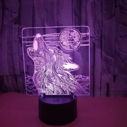 Colour-changing LED desk lamp with touch controls and remote showing multiple colour options
