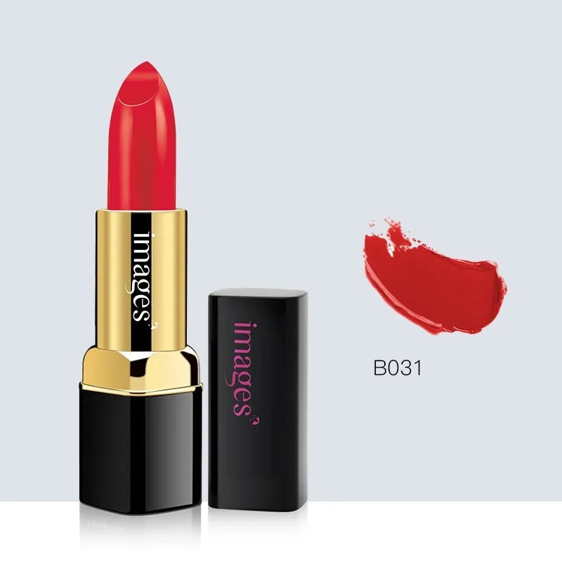 A tube of natural lipstick lip gloss in a choice of ten colours, showing a net weight of 3.8g.