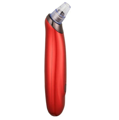 Electric blackhead remover device with five suction nozzle attachments, shown in black colour.