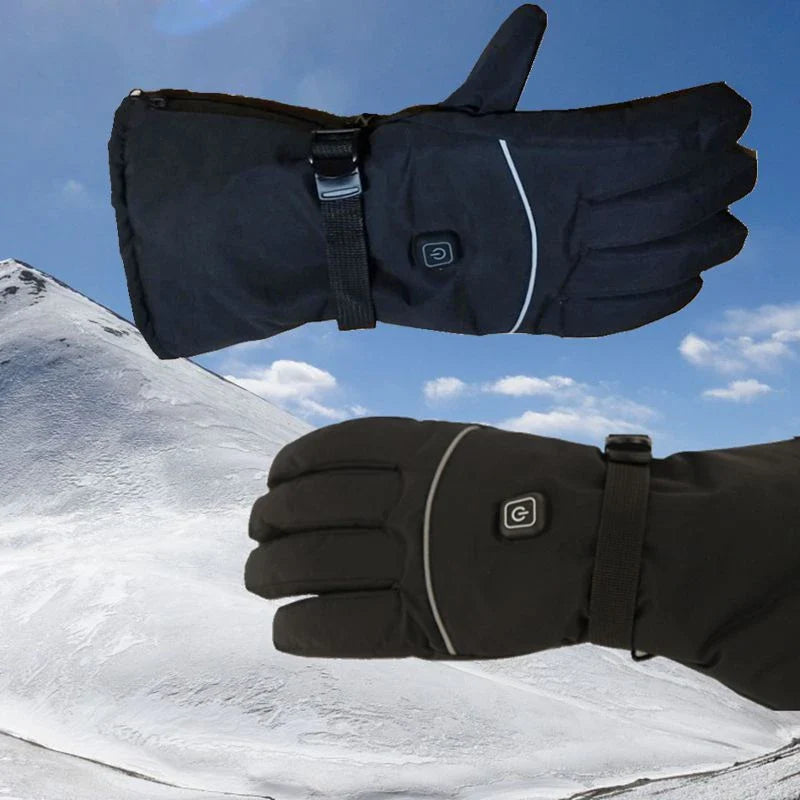 Three-Stage Temperature Regulating Electric Heating Gloves with PU leather palm, velvet lining, and discreet battery compartment